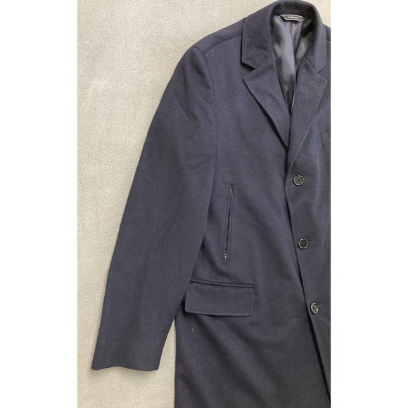 LORO PIANA Storm System Coat Jacket Button Up Wool 46 R Navy Blue 2XL - Picture 4 of 12